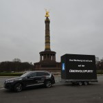 Unser mobiler LED Video Cube mit 36 m² umlaufender Videoanlage auf Stage-Trailer im Dezember 2015 an der Siegessäule in Berlin!